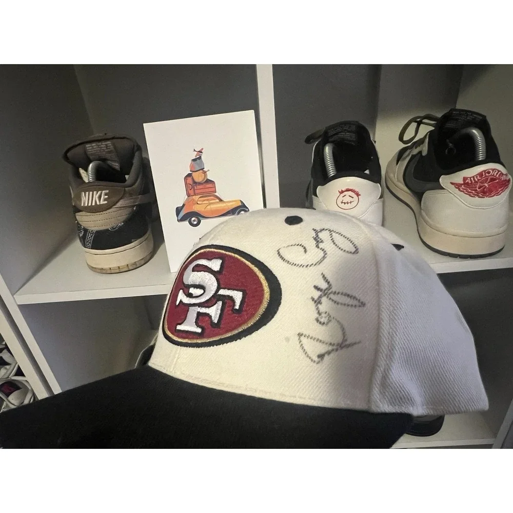 Rare Sports Specialties Vintage 49ers wool White Dome SnapBack W Green Brim Auto